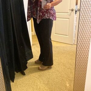 Black Stretchy pants - flared legs - great under flowy blouses